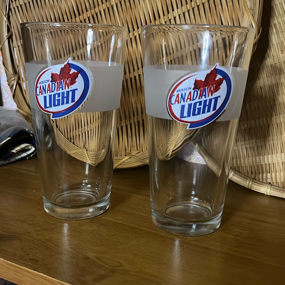 😄Libby duratuff molson Canadian beer glasses USA